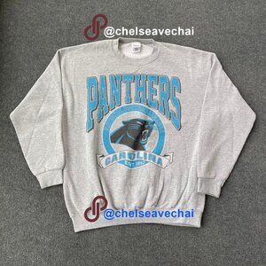 90s Vintage Carolina Panthers Crewneck Sweatshirt, Retro NFL Football Shirt Tee